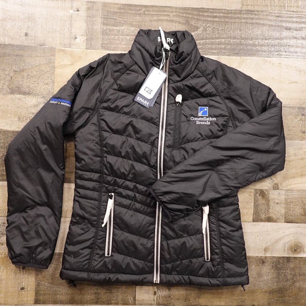 Cutter & Buck Barlow‎ Pass Quilted Jacket Women’s Small Black Packable Spark